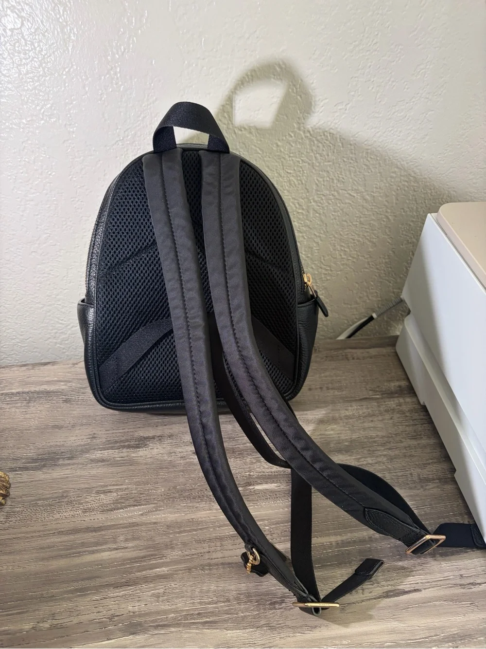 Coach Black Pebbled Leather Mini Backpack with Matching Wallet